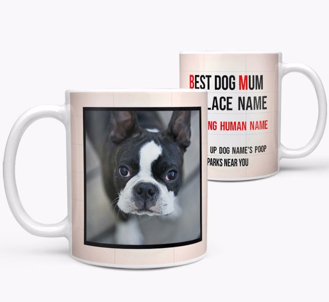 'Best Mum' - Personalised {breedFullName} Photo Upload Mug